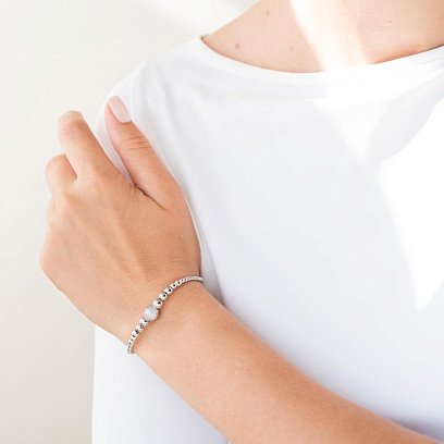 Золотий браслет з кульками (фіаніти) б03581 №6