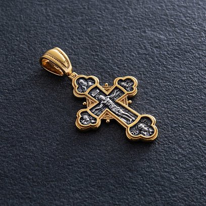 Серебряный крест "Распятие Христово с предстоящими. Архангел Михаил" 132227