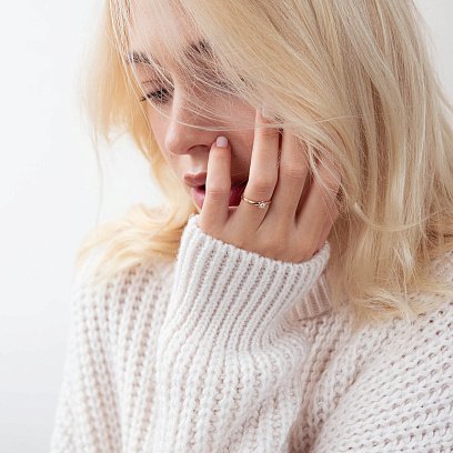 Золота заручальна каблучка з діамантом кб0158 №4