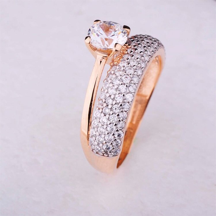 Помолвочное кольцо (фианиты) к03464 от ювелирного магазина Оникс - 1