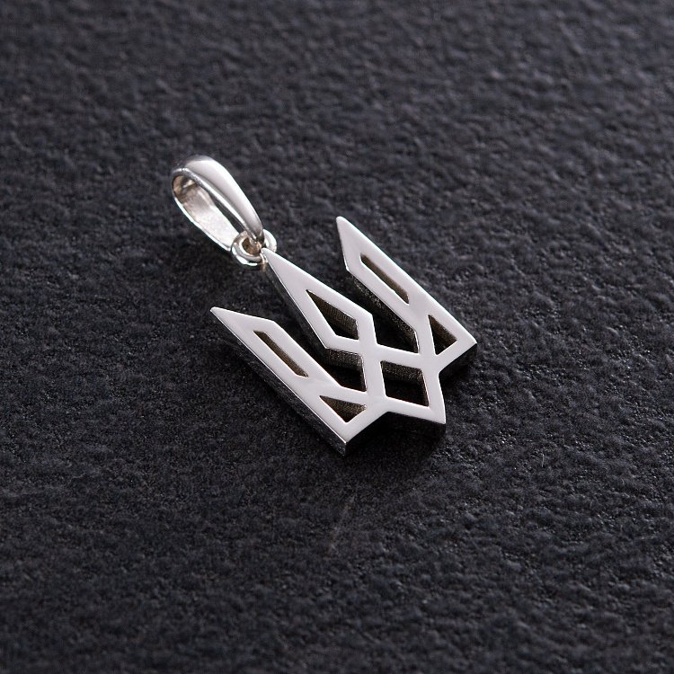 Подвеска "Герб Украины - Тризуб" в серебре 133151 от ювелирного магазина Оникс - 1