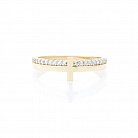 Золотое кольцо с крестиком (фианиты) к05488 от ювелирного магазина Оникс - 2