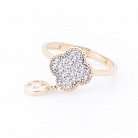 Золотое кольцо "Клевер" к04936 от ювелирного магазина Оникс - 1