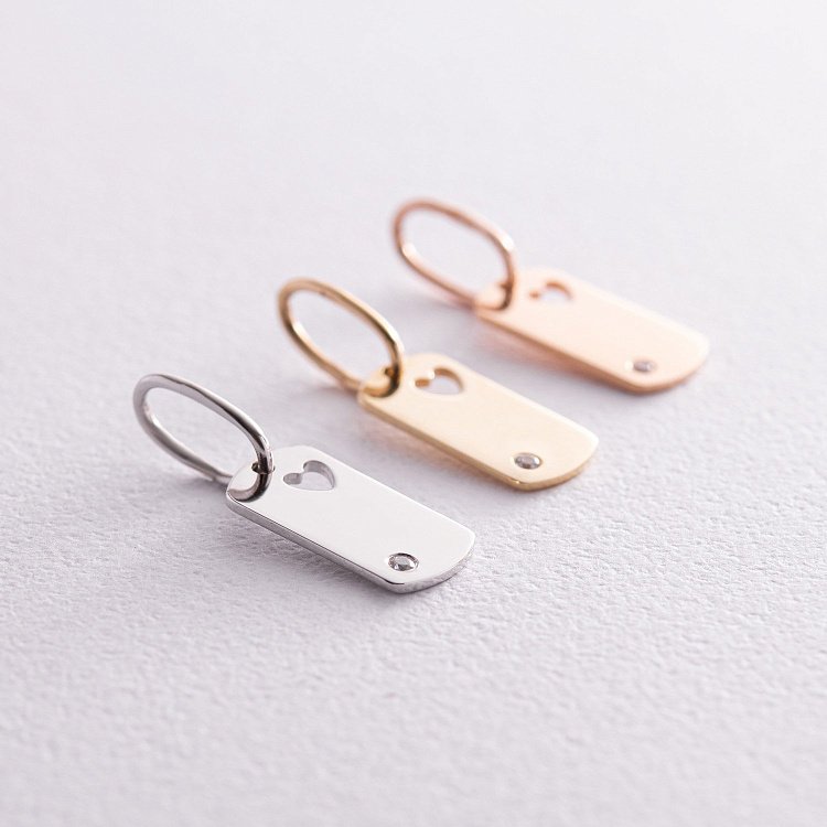 Кулон "Сердечко" для гравировки (желтое золото) п03269 от ювелирного магазина Оникс - 3