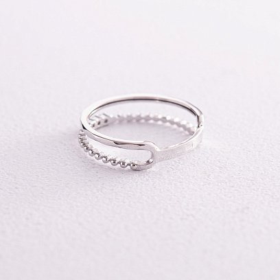 Двойное кольцо "Мириам" с фианитами (белое золото) к07118 №5