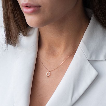 Золоте кольє із заручальною каблучкою (фіаніт) кол01738 №2