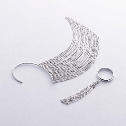 Сережка - каффа "Неповторність" в білому золоті с07589 №12