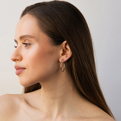 Сережки - кільця в білому золоті с09689 №2