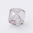 Срібний перстень з фіанітами 111880 от ювелирного магазина Оникс