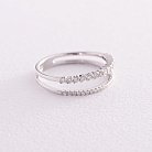 Двойное кольцо в белом золоте с бриллианты кб0450ca от ювелирного магазина Оникс - 3