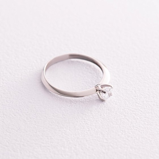 Заручальна срібна каблучка з фіанітом 478 №3