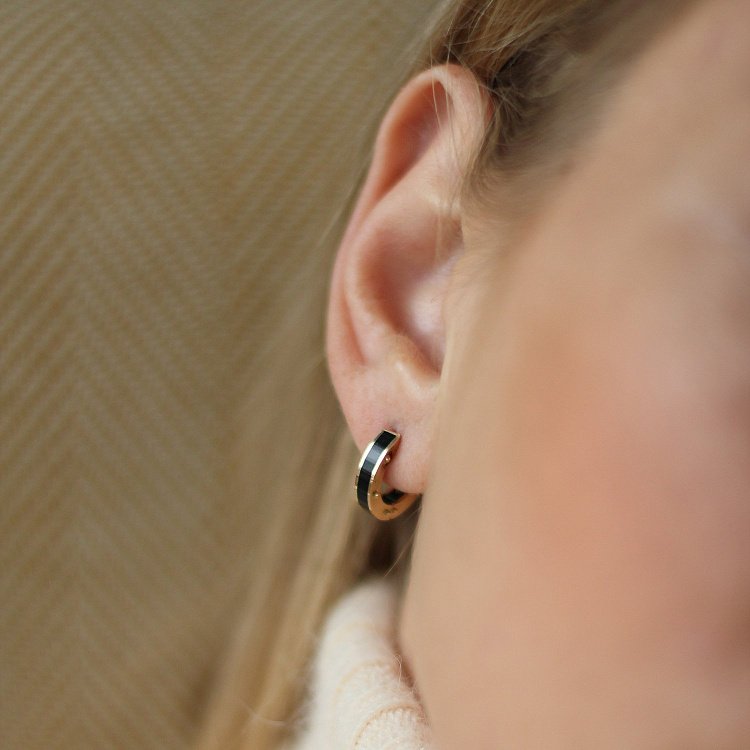 Золотые серьги - кольца (полимер) с06499 от ювелирного магазина Оникс - 4