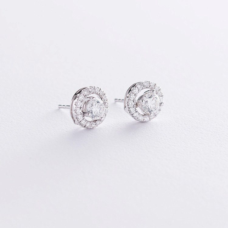 Золотые серьги - трансформеры с бриллиантами сб0337ri от ювелирного магазина Оникс