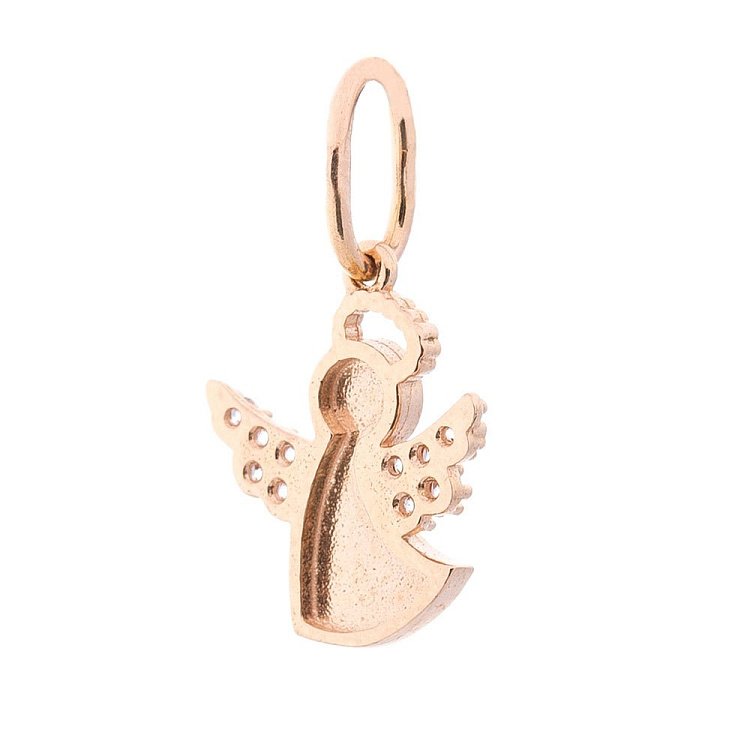 Золота підвіска з янголятком (фіаніти) п03026 від ювелірного магазину Онікс - 1