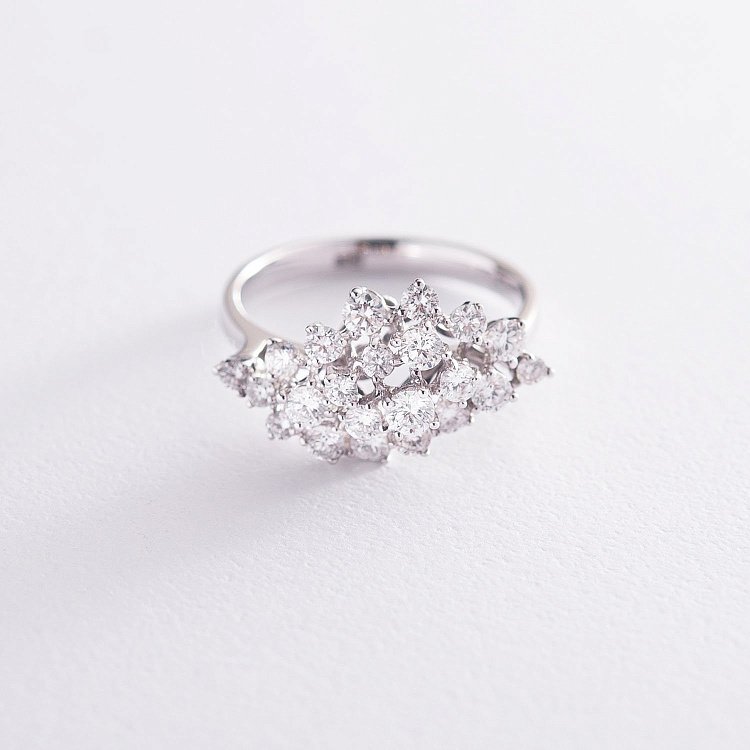 Золота каблучка з діамантами E2687B-Rcha від ювелірного магазину Онікс