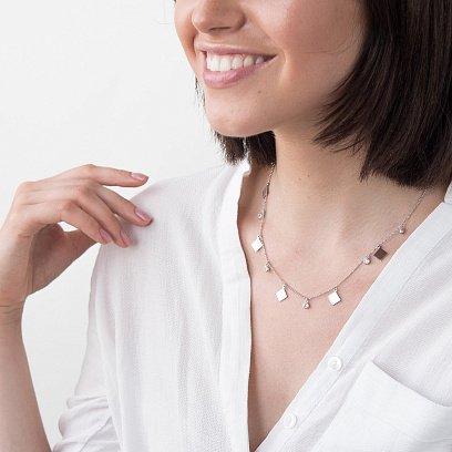 Срібне кольє (фіаніт) 18713 №2