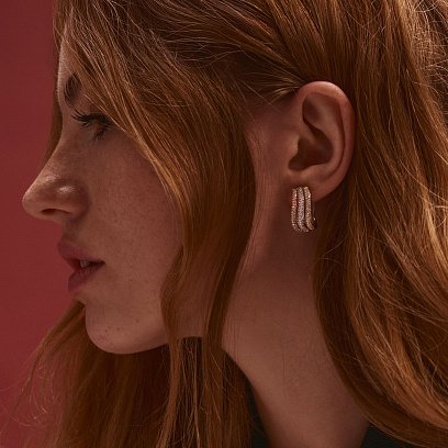 Золоті сережки з діамантами CR1492Egm №5