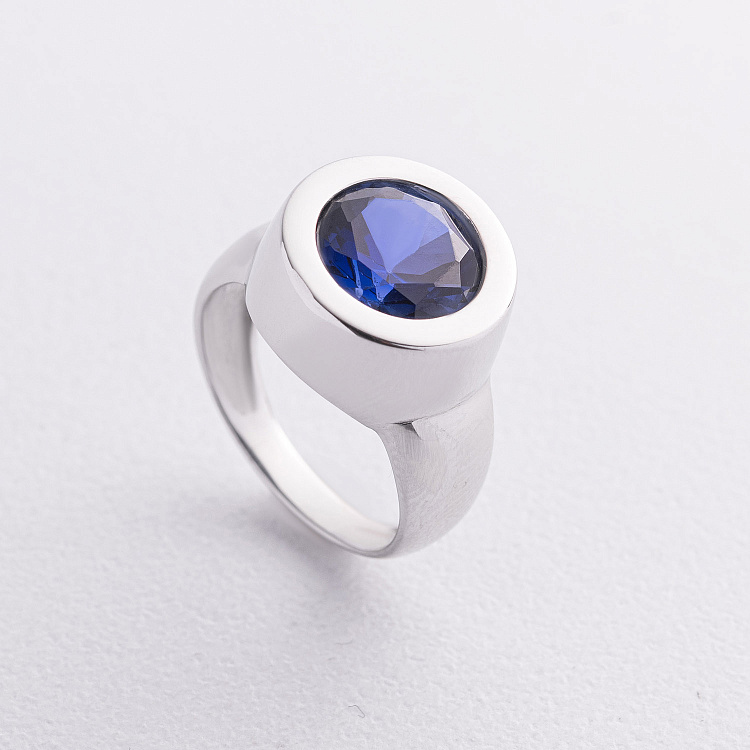 Золота каблучка "Emily" з сапфіром к212с від ювелірного магазину Онікс