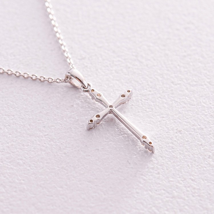 Золотое колье "Крестик" с бриллиантами колб0086са от ювелирного магазина Оникс - 2