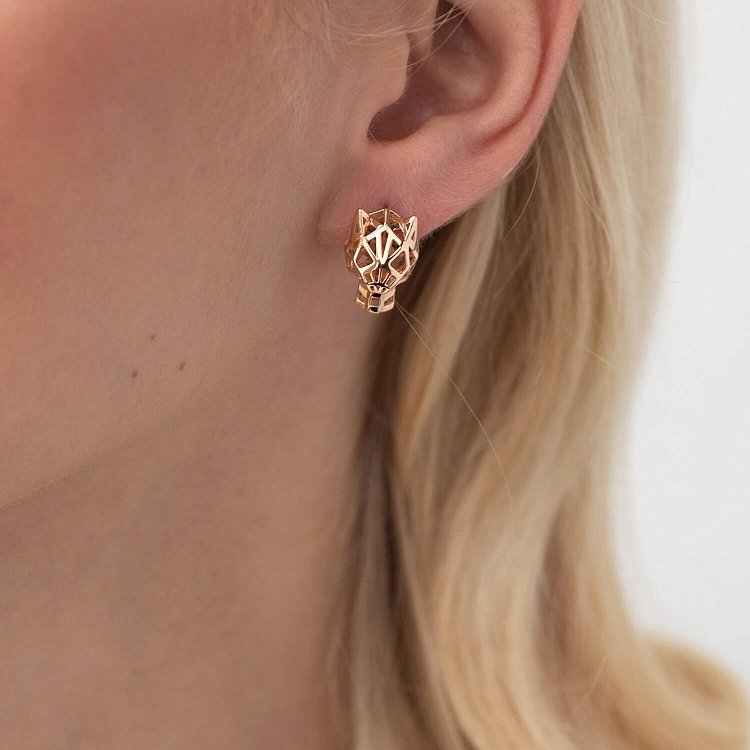 Золоті сережки "Пантери" с07740 від ювелірного магазину Онікс - 3