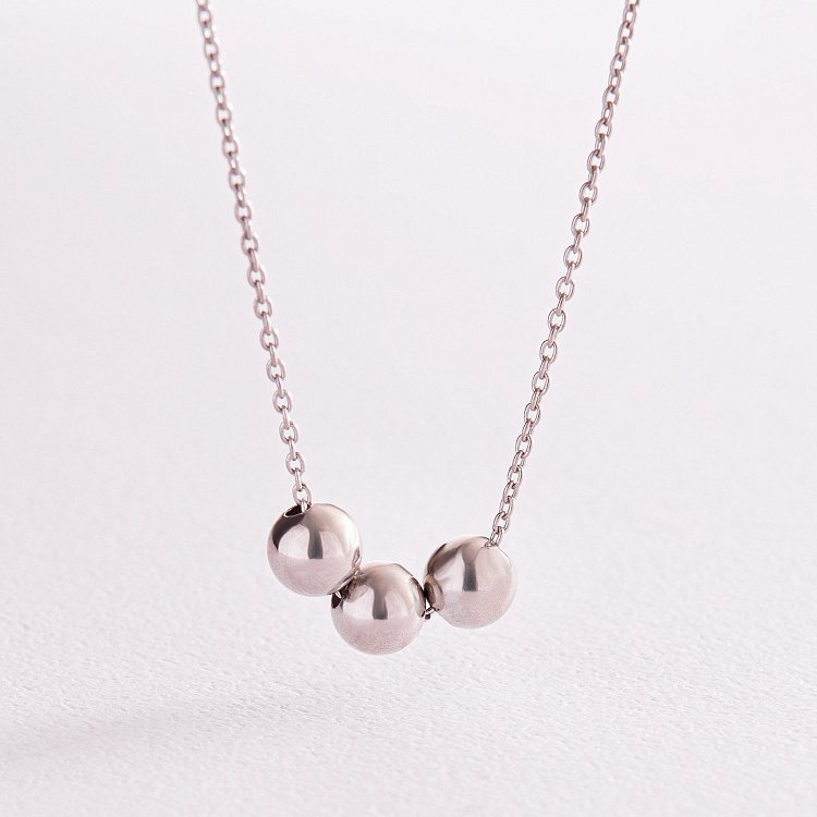 Серебряное колье "Шарики" 1097 от ювелирного магазина Оникс