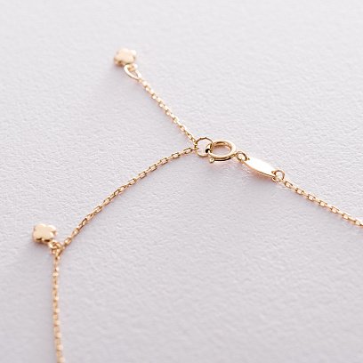 Золотий браслет на ногу "Конюшина" б04214 №2