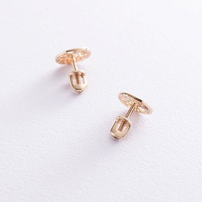 Серьги - пусеты "Древо жизни" в красном золоте с06964 №3