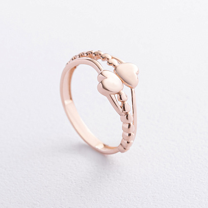 Золота каблучка "Сердечки" к08473