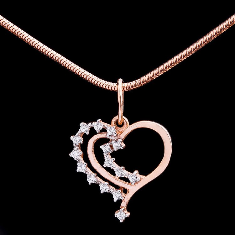 Підвіска "Серце" з фіанітами п01293 від ювелірного магазину Онікс - 1