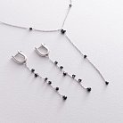 Срібні сережки на англійській застібці з фіанітами 122536 от ювелирного магазина Оникс - 3