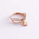 Золотое кольцо "Клевер" (фианит) к06234 от ювелирного магазина Оникс