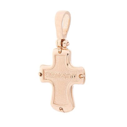 Золотой крестик с эмалью п03076ж №2