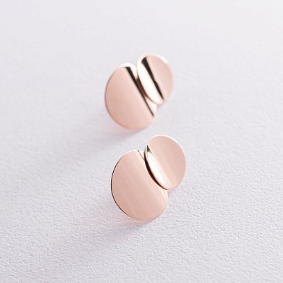 Сережки "Унікальні" в червоному золоті 470578 №5