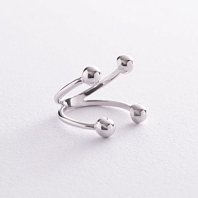 Серебряное кольцо "Шарики" 901-01191 №4