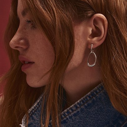 Срібні сережки "Симпатія" 122770 №3