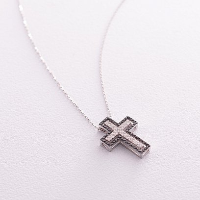 Золоте кольє "Крестик" з діамантами 126851122