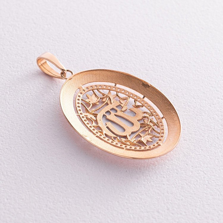 Мусульманський золотий кулон з фіанітами п03141 від ювелірного магазину Онікс - 2