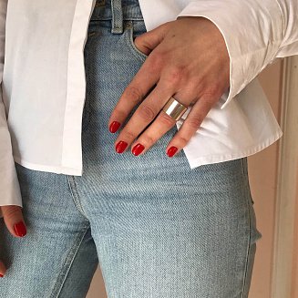 Широкое кольцо "Плутон" в серебре 112143 №31