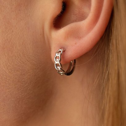 Золотые серьги - кольца "Цепочки" с08467