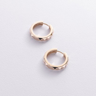 Сережки - кільця "Eloise" у жовтому золоті с08952 №5