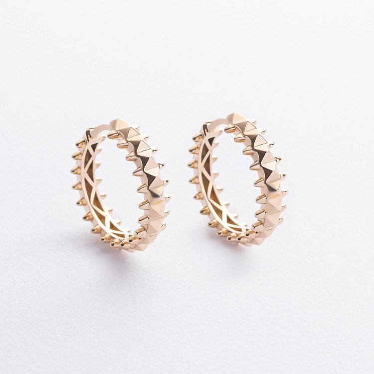 Сережки - кільця в жовтому золоті с09299 від ювелірного магазину Онікс