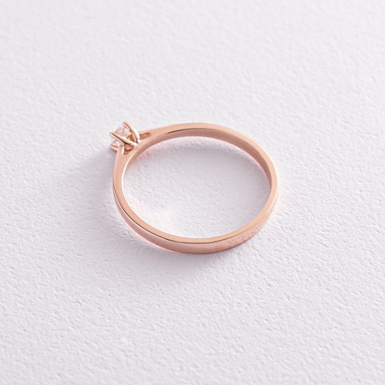 Заручальна золота каблучка з діамантом кб0403z