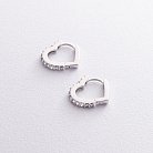 Срібні сережки "Сердечки" з фіанітами OR111550 от ювелирного магазина Оникс - 2