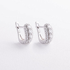Срібні сережки з фіанітами 123553 от ювелирного магазина Оникс