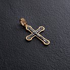 Серебряный крестик "Распятие. Спаси и сохрани" (чернение, позолота) 132527 от ювелирного магазина Оникс - 1