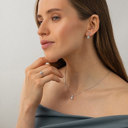 Серебряный кулон (куб. цирконий) 3063/1р-CZ №4