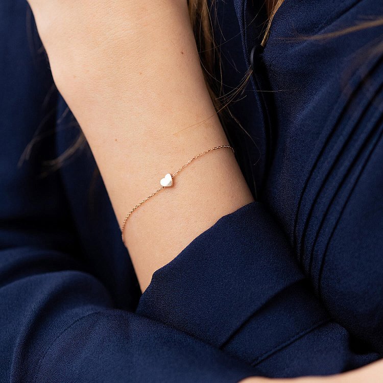 Браслет "Сердечко" у червоному золоті б05184 від ювелірного магазину Онікс - 3