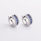 Золотые серьги с бриллиантами и сапфирами сб0676mi от ювелирного магазина Оникс