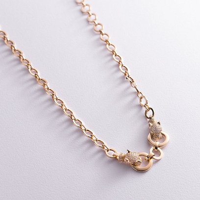 Кольє "Пантера" в жовтому золоті (фіаніти) кол01969