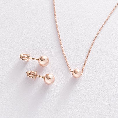 Золоті сережки - пусети "Кульки" (0.6 см) с06934 №3